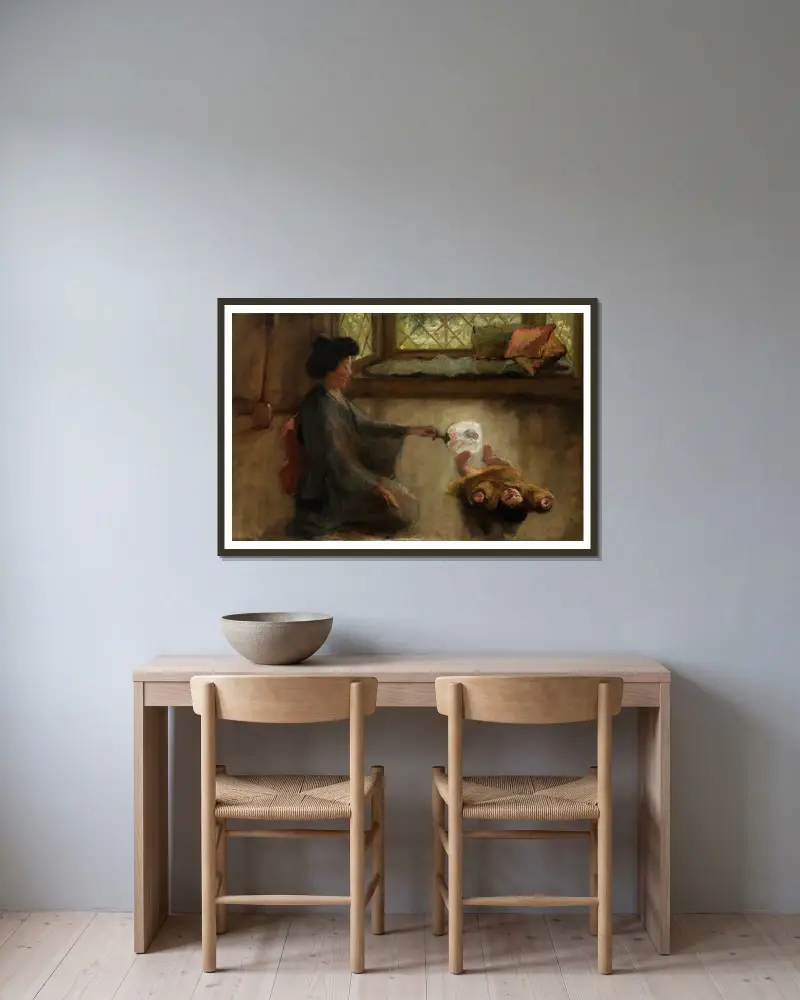 Japońska kołysanka, Alice Pike Barney w ramie na ścianie
