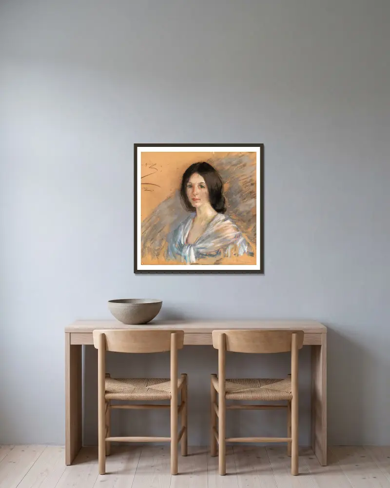 Jaqueline with Fichu av Alice Pike Barney inramad på en vägg
