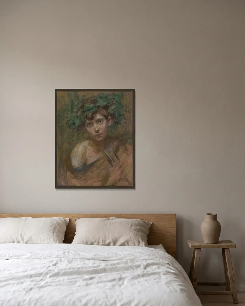Jeune Faune av Alice Pike Barney inramad på en vägg