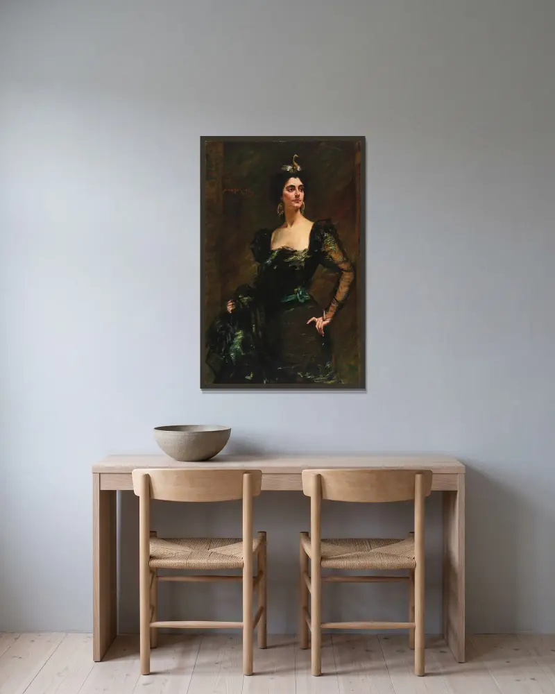 Kate Deering Ridgely av Alice Pike Barney inramad på en vägg