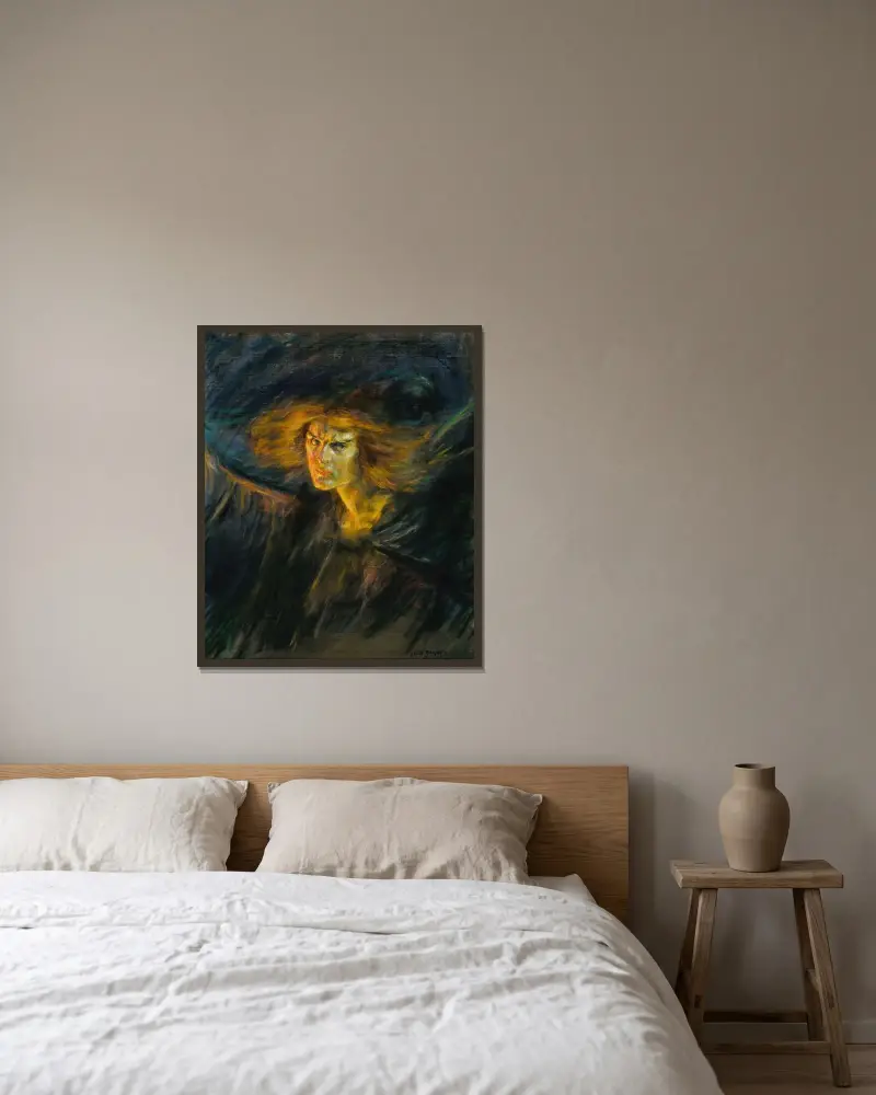 Luzifer (Natalie Clifford Barney) von Alice Pike Barney gerahmt an einer Wand