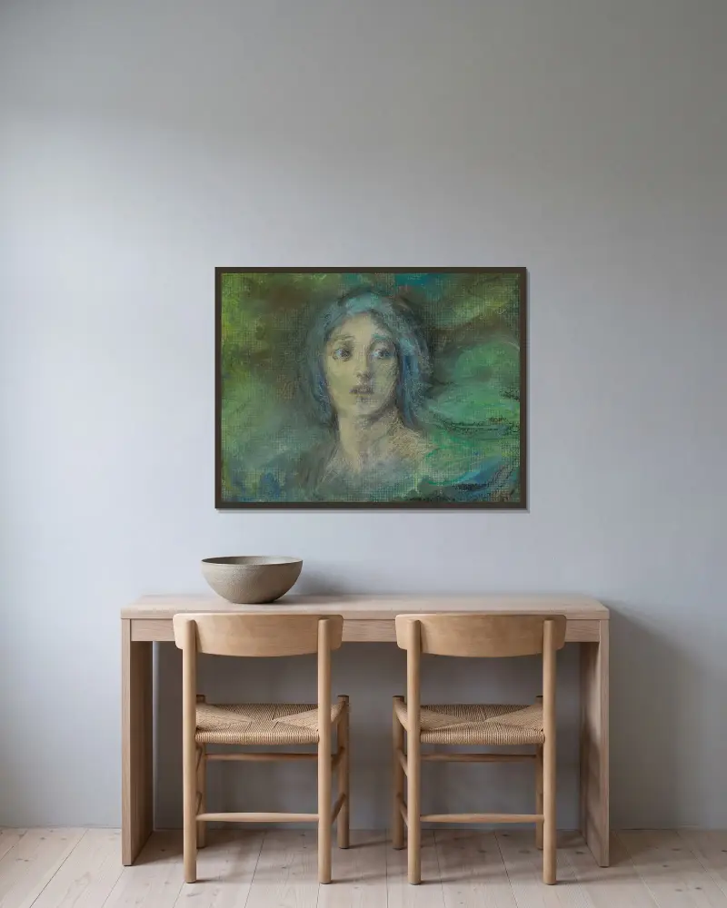 Lunar av Alice Pike Barney inramad på en vägg