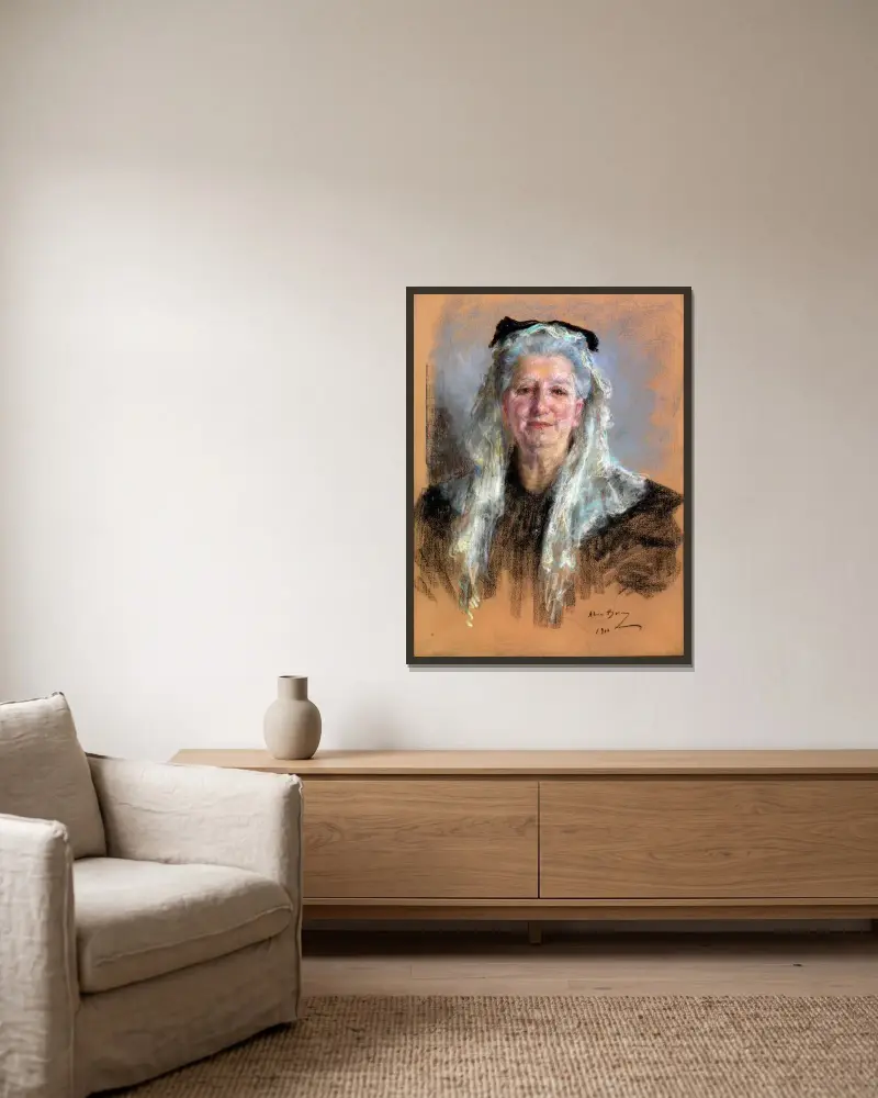 Madame Girard av Alice Pike Barney inramad på en vägg