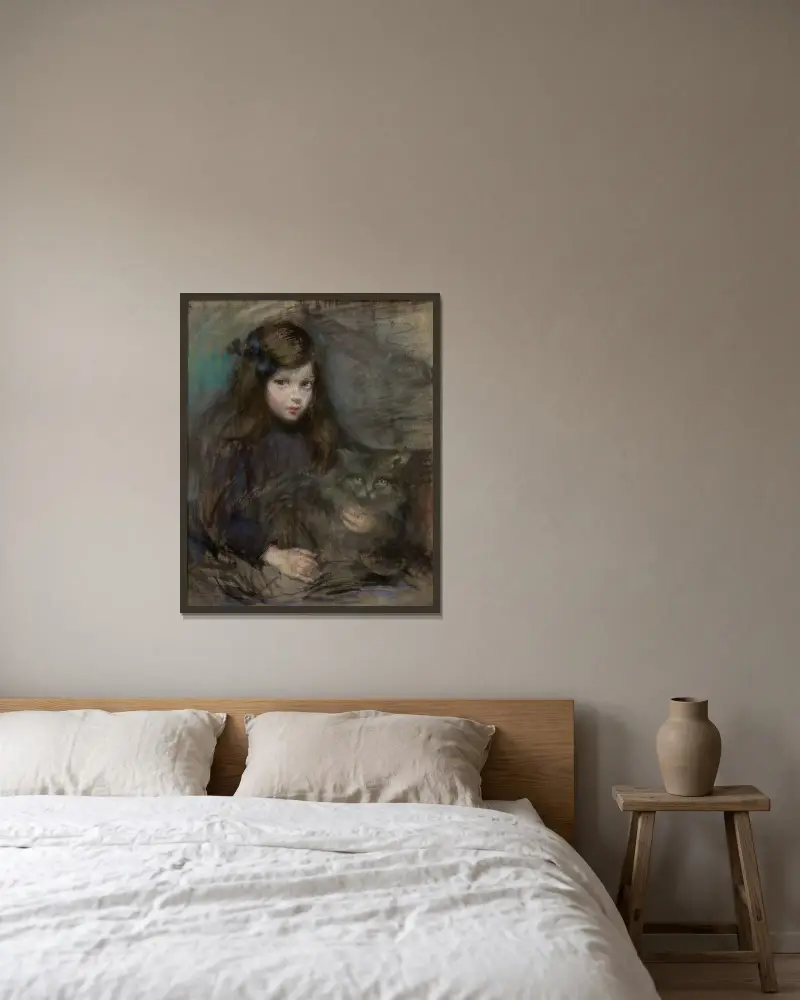 Minette and Minet av Alice Pike Barney inramad på en vägg