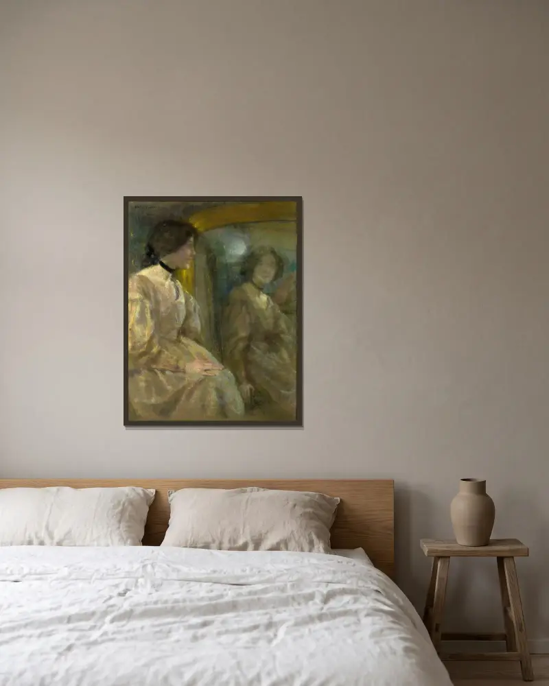 Mirror Reflection av Alice Pike Barney inramad på en vägg