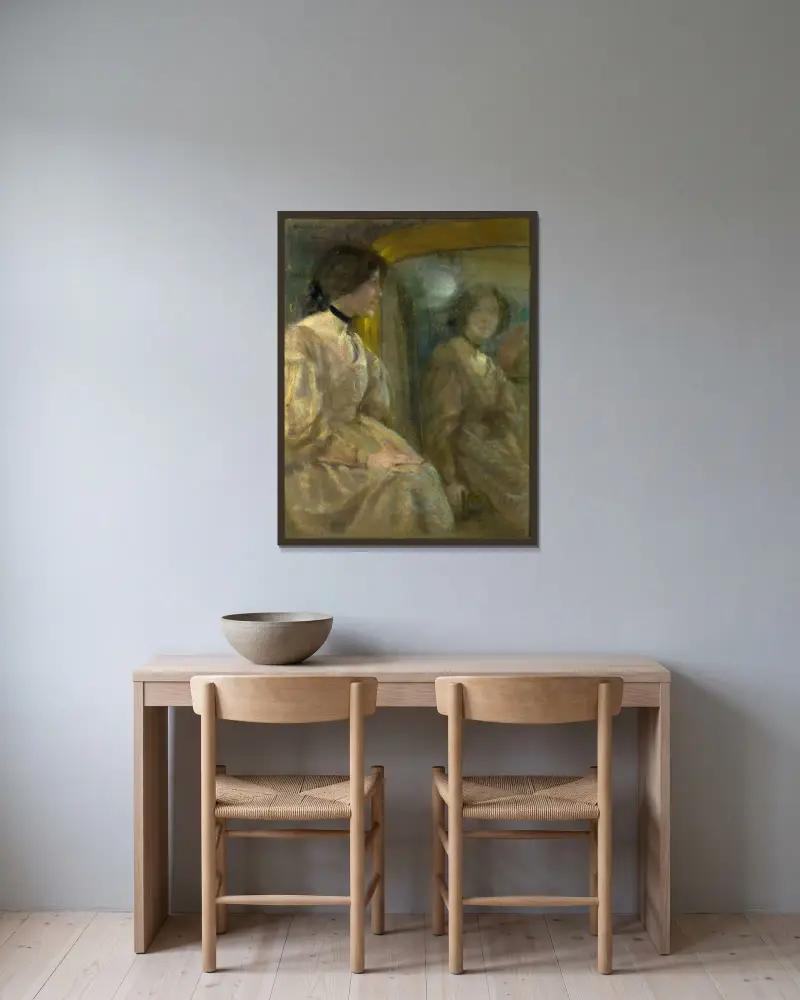 Mirror Reflection av Alice Pike Barney inramad på en vägg