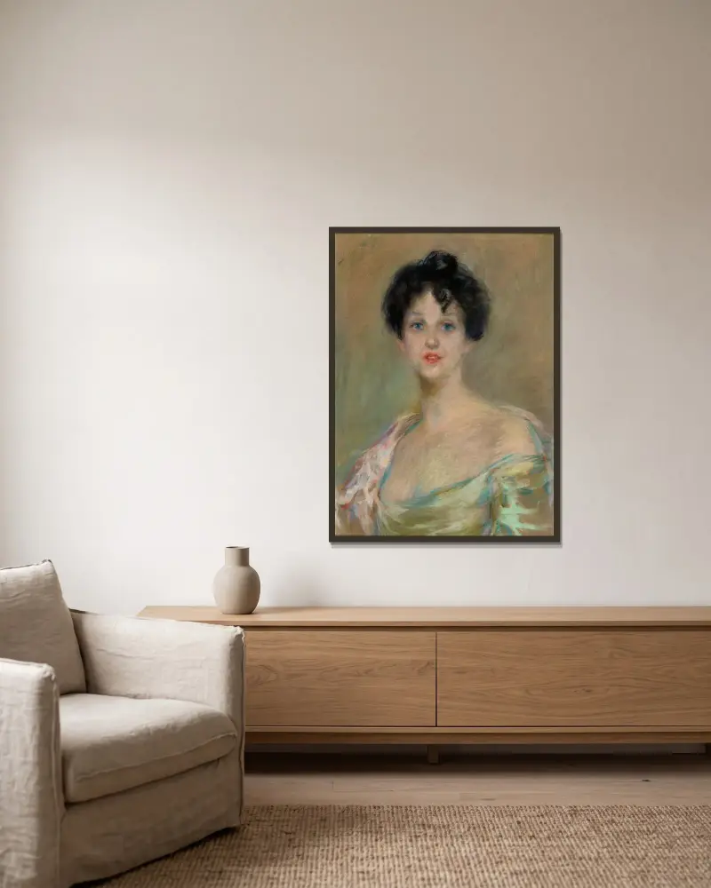 Mrs. Pansy Cotton av Alice Pike Barney inramad på en vägg