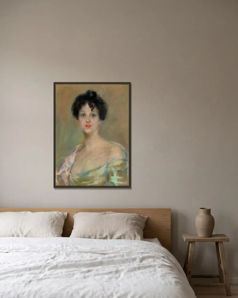 Mrs. Pansy Cotton av Alice Pike Barney inramad på en vägg