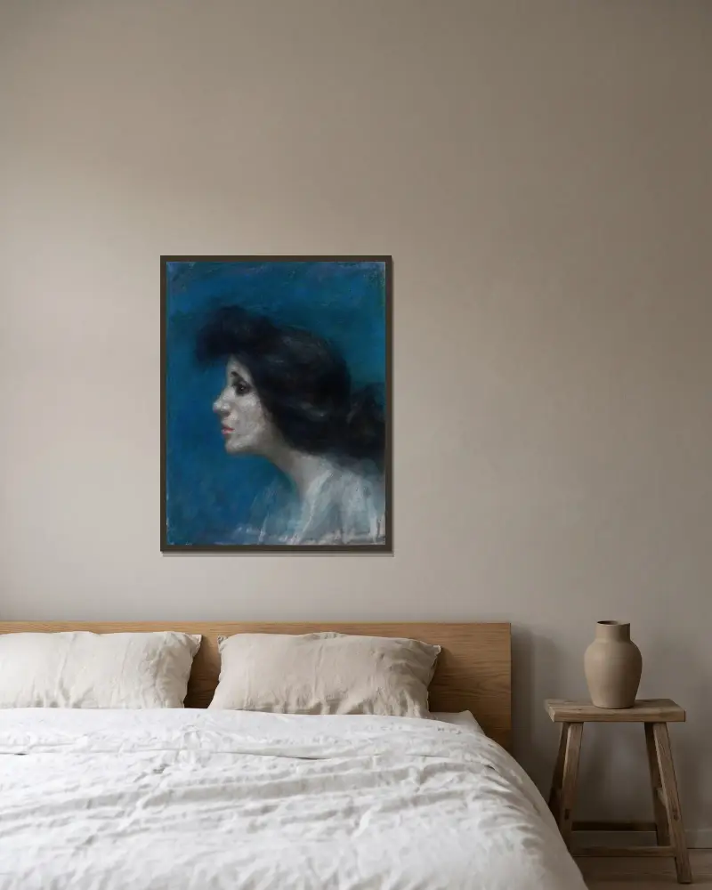 Mrs. Patrick Campbell av Alice Pike Barney inramad på en vägg