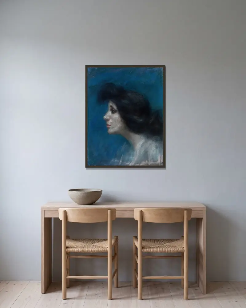 Mrs. Patrick Campbell av Alice Pike Barney inramad på en vägg