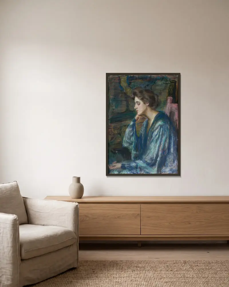 Mrs. Roosevelt Scovel av Alice Pike Barney inramad på en vägg