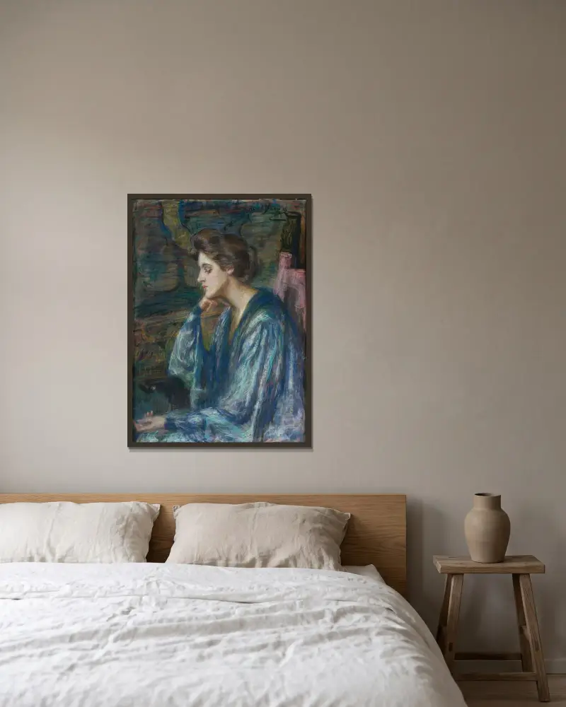 Mrs. Roosevelt Scovel av Alice Pike Barney inramad på en vägg
