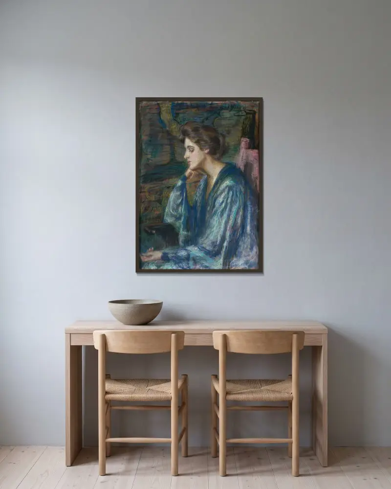 Mrs. Roosevelt Scovel av Alice Pike Barney inramad på en vägg