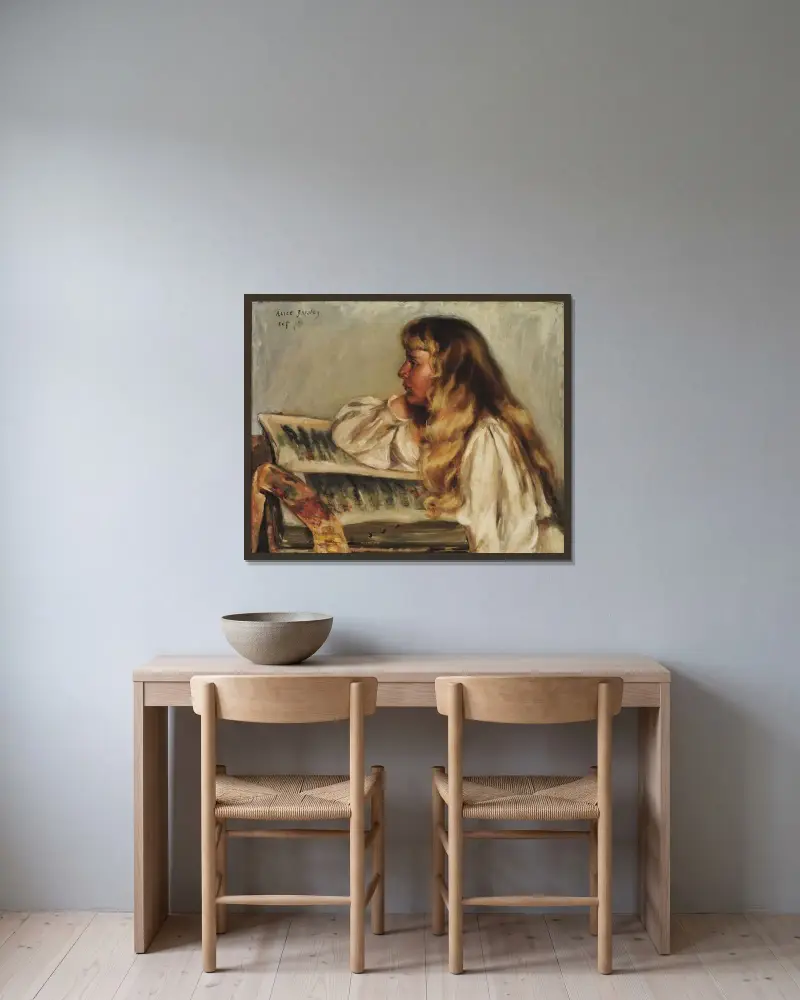 Natalie and Missal av Alice Pike Barney inramad på en vägg