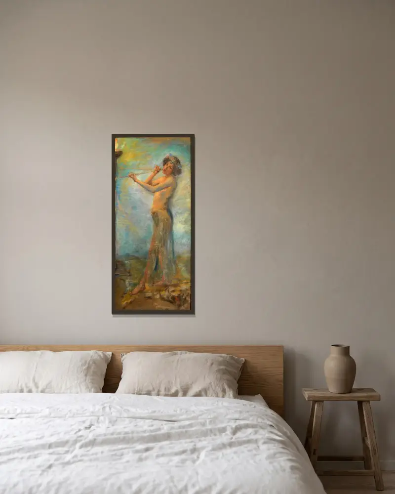 Pagan Dancer av Alice Pike Barney inramad på en vägg