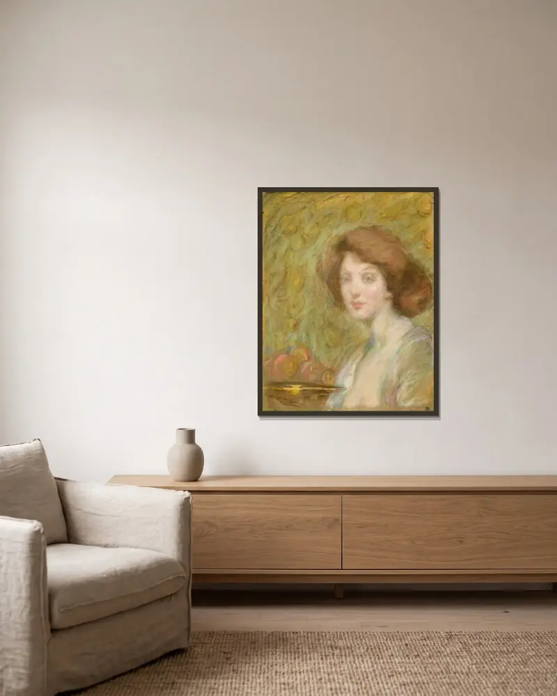 Pfirsichblüte von Alice Pike Barney gerahmt an einer Wand