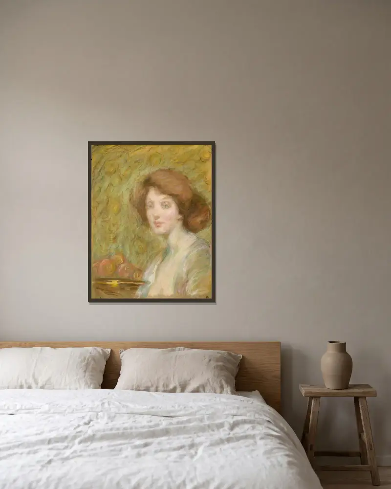 Pfirsichblüte von Alice Pike Barney gerahmt an einer Wand