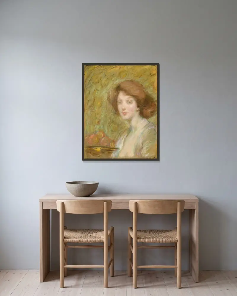 Pfirsichblüte von Alice Pike Barney gerahmt an einer Wand