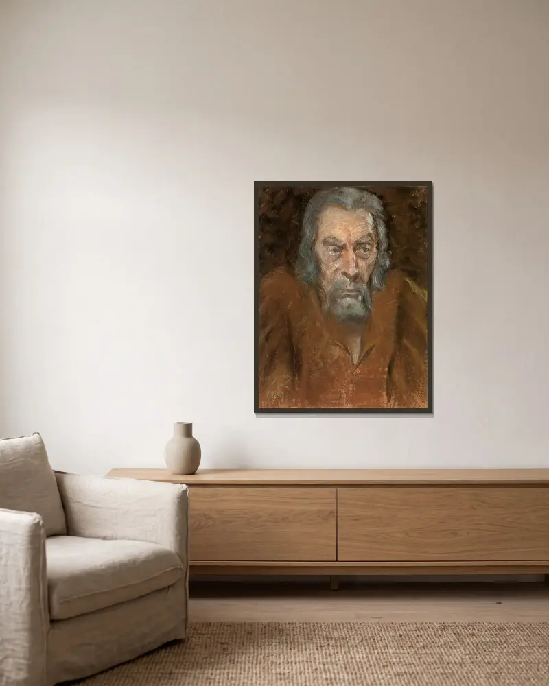 R. D. Shepherd as Shylock av Alice Pike Barney inramad på en vägg