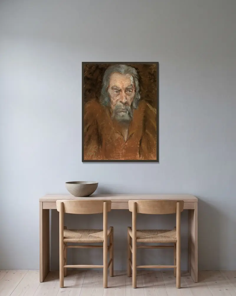 R. D. Shepherd as Shylock av Alice Pike Barney inramad på en vägg
