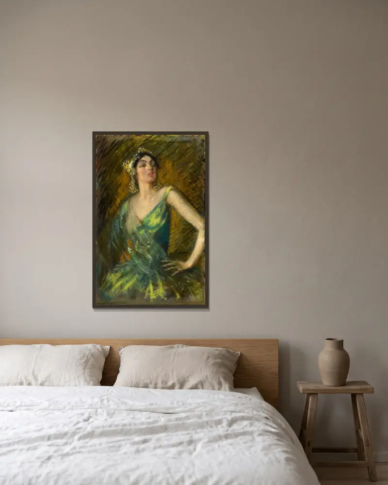Ruth St. Denis av Alice Pike Barney inramad på en vägg