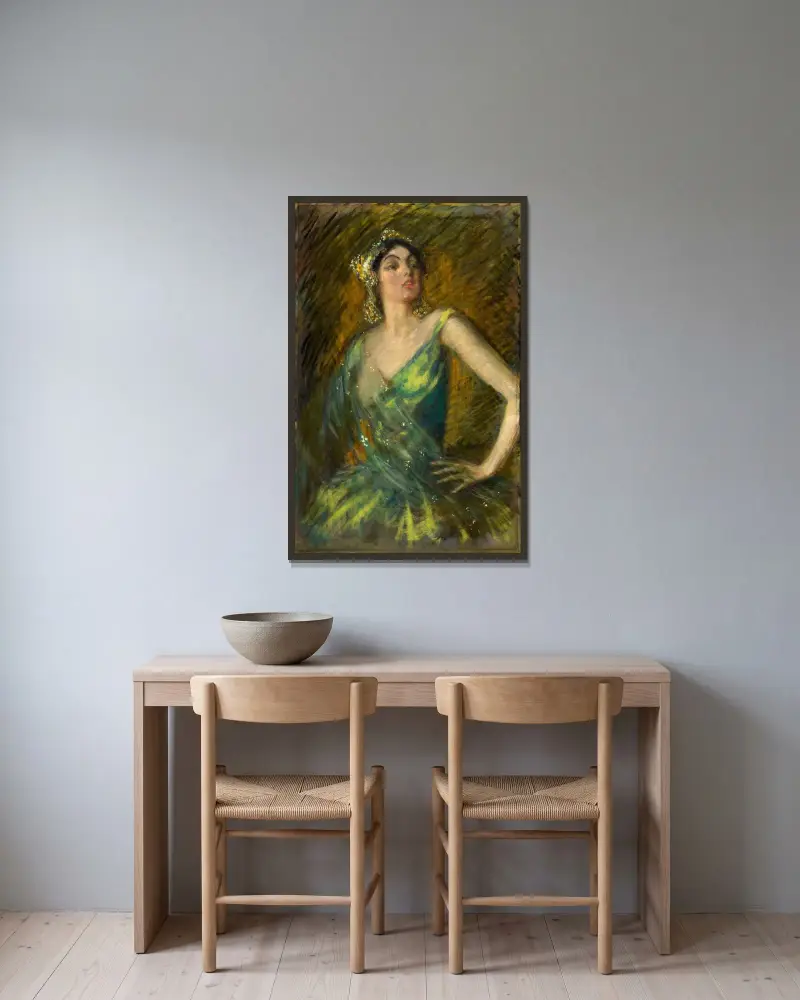 Ruth St. Denis av Alice Pike Barney inramad på en vägg