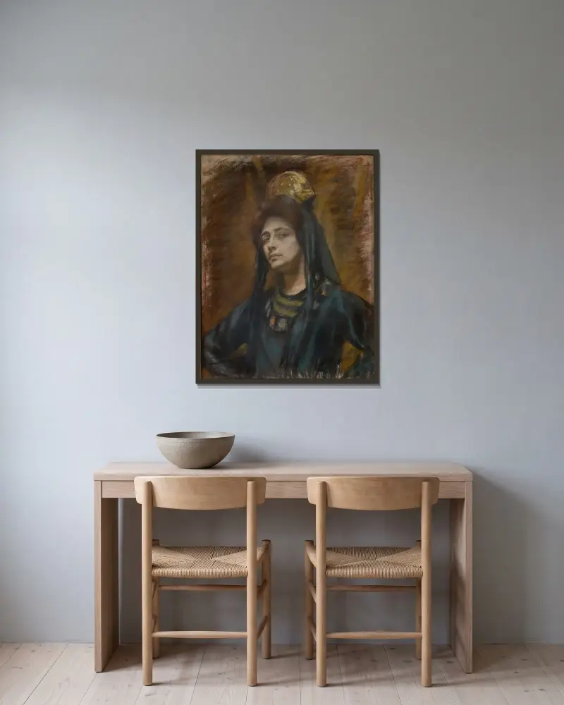 Spanish Comb av Alice Pike Barney inramad på en vägg