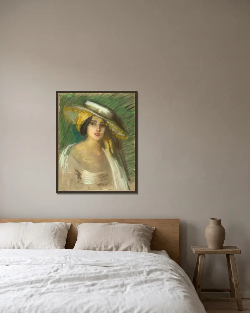 Spansk fantasi III av Alice Pike Barney inramad på en vägg
