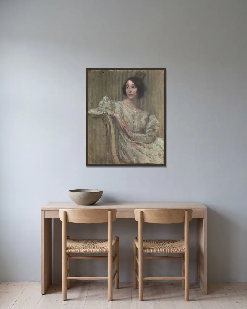 Spansk senorita av Alice Pike Barney inramad på en vägg
