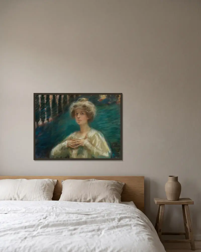 Waldhintergrund von Alice Pike Barney gerahmt an einer Wand