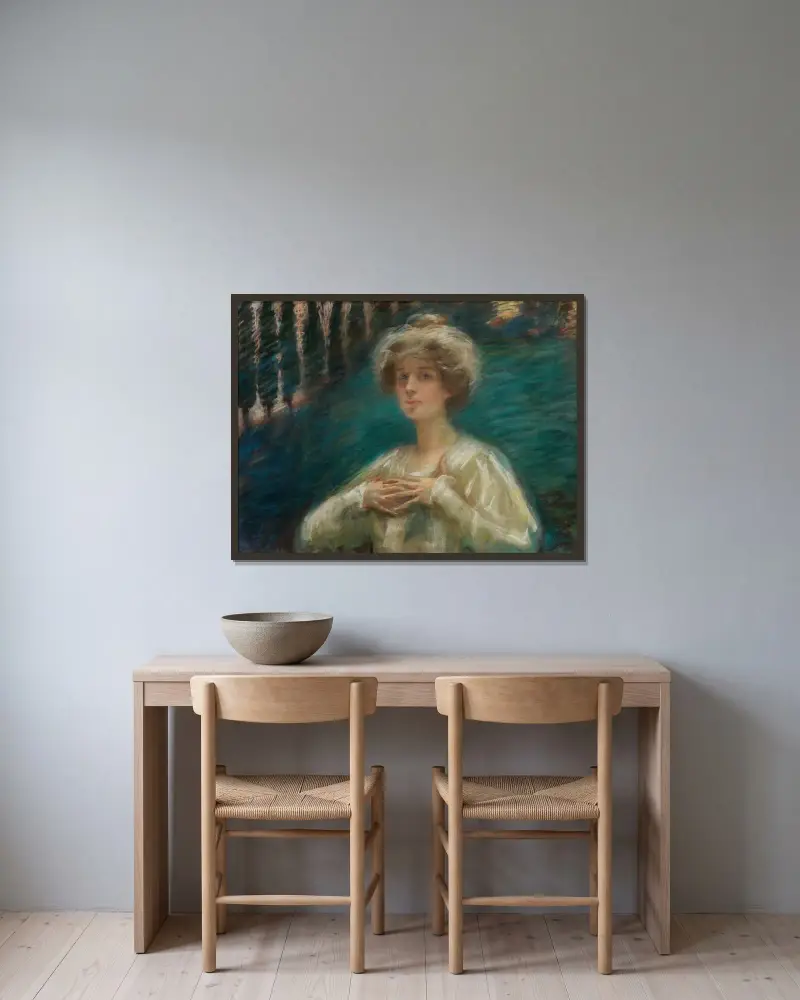 Waldhintergrund von Alice Pike Barney gerahmt an einer Wand