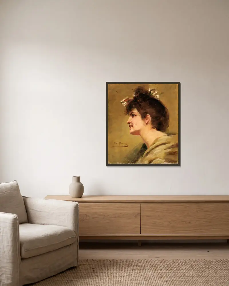Das Grübchen von Alice Pike Barney gerahmt an einer Wand
