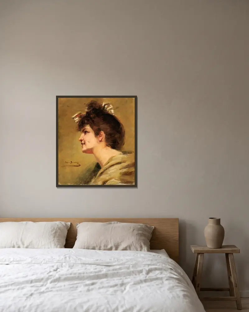 Das Grübchen von Alice Pike Barney gerahmt an einer Wand