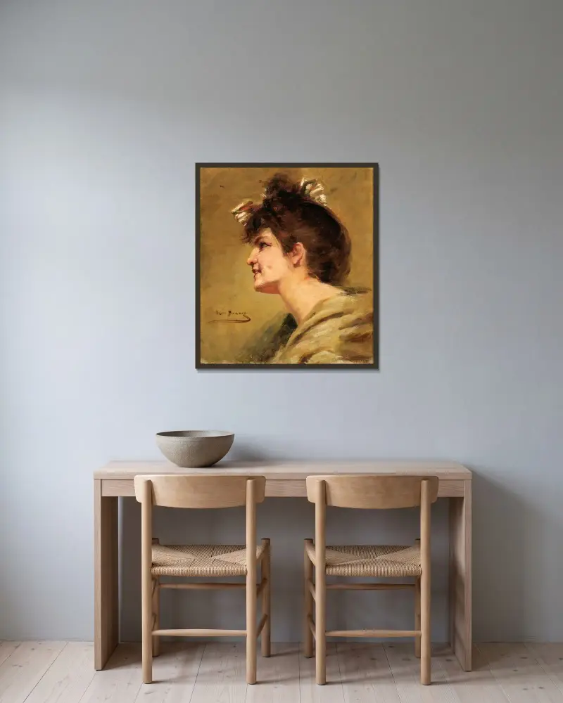 Das Grübchen von Alice Pike Barney gerahmt an einer Wand