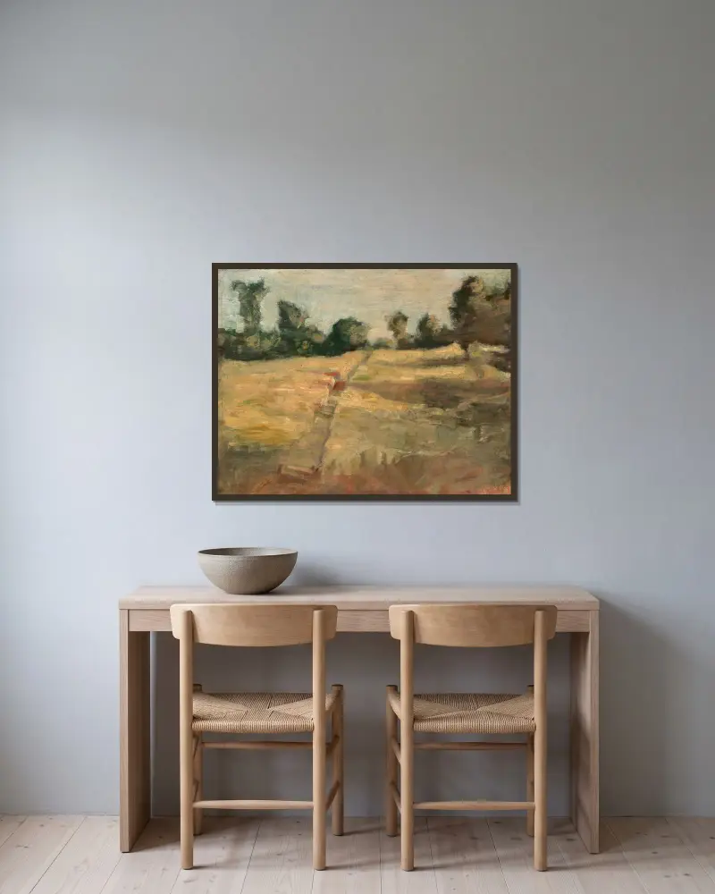 Das Feld von Alice Pike Barney gerahmt an einer Wand