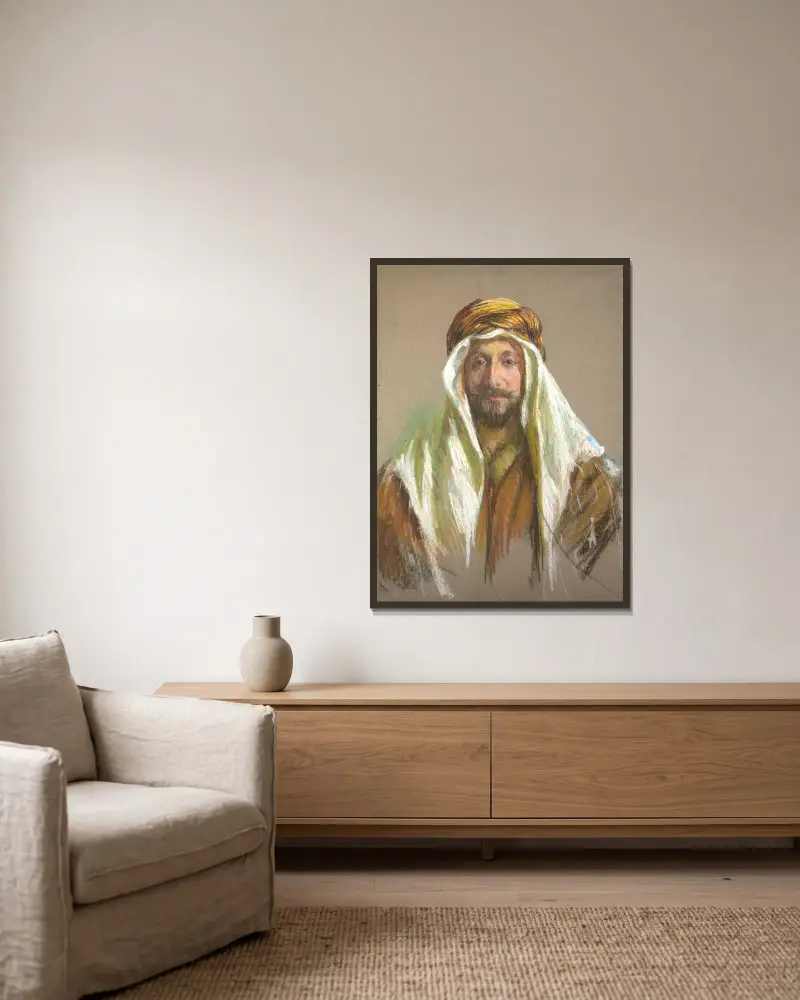 The Sheik av Alice Pike Barney inramad på en vägg