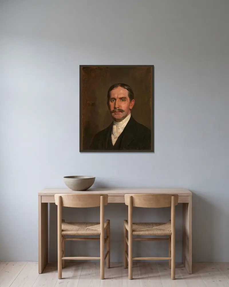 Der weiße Strumpf von Alice Pike Barney gerahmt an einer Wand