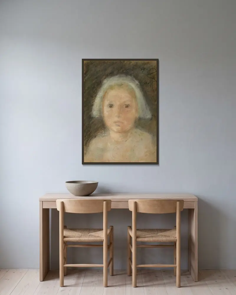 Tiny White Cap av Alice Pike Barney inramad på en vägg