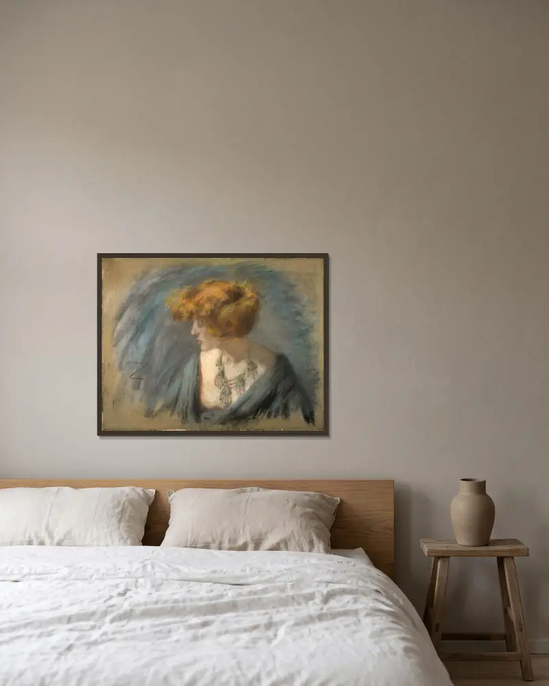 Titian Hair av Alice Pike Barney inramad på en vägg
