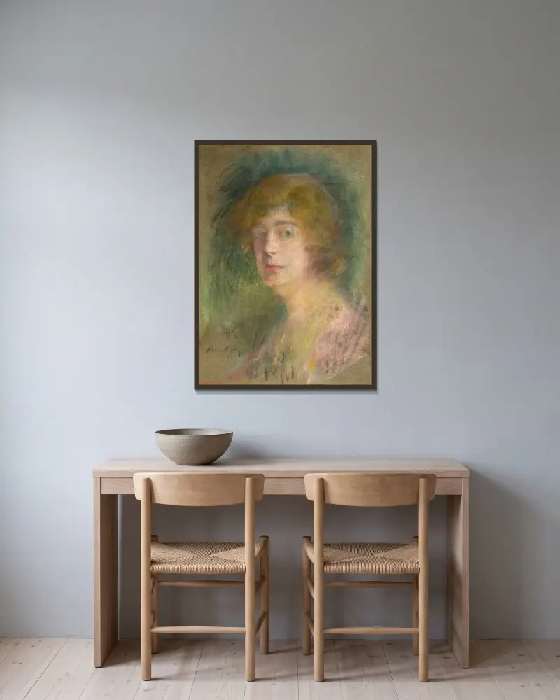 Untitled av Alice Pike Barney inramad på en vägg