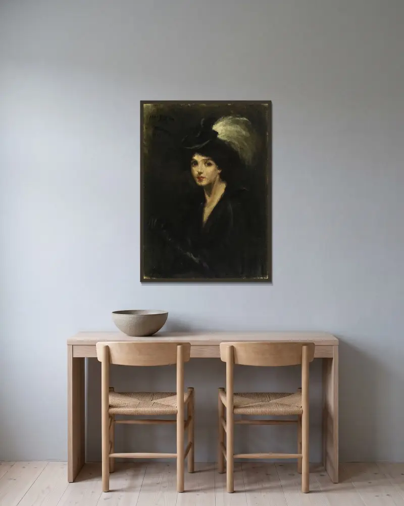 White Paradise av Alice Pike Barney inramad på en vägg