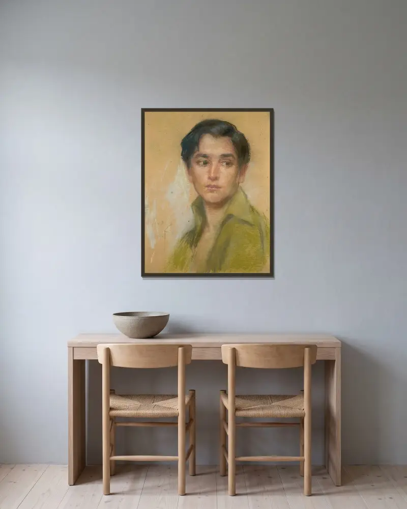 Junger Dichter von Alice Pike Barney gerahmt an einer Wand