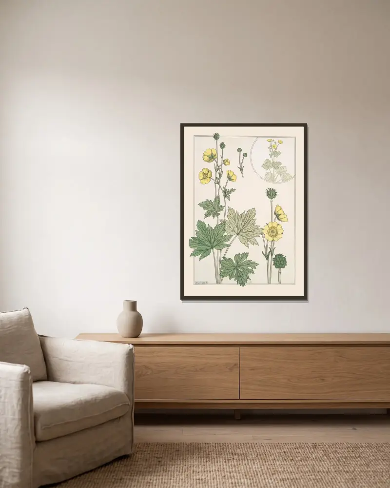 Butterblume von Maurice Pillard Verneuil gerahmt an einer Wand