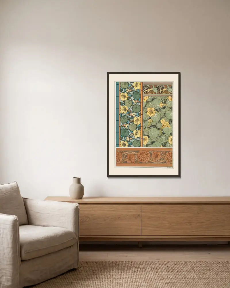 Capucine 2 von Maurice Pillard Verneuil gerahmt an einer Wand