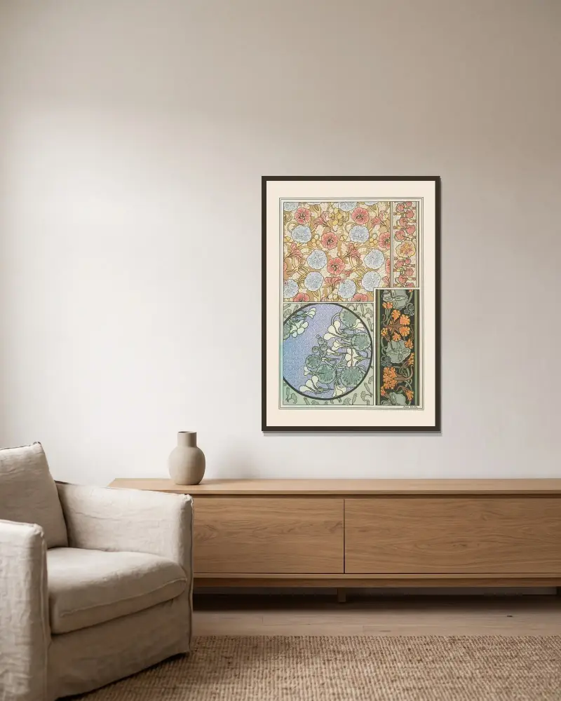 Capucine 3 von Maurice Pillard Verneuil gerahmt an einer Wand
