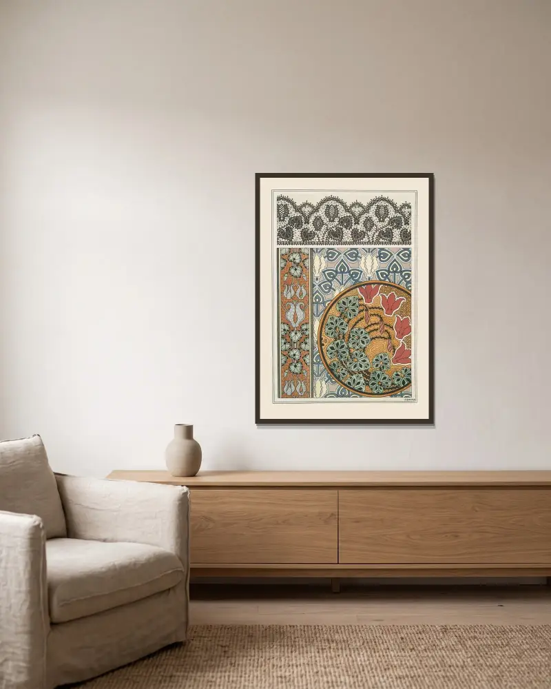 Cyclamen 3 von Maurice Pillard Verneuil gerahmt an einer Wand