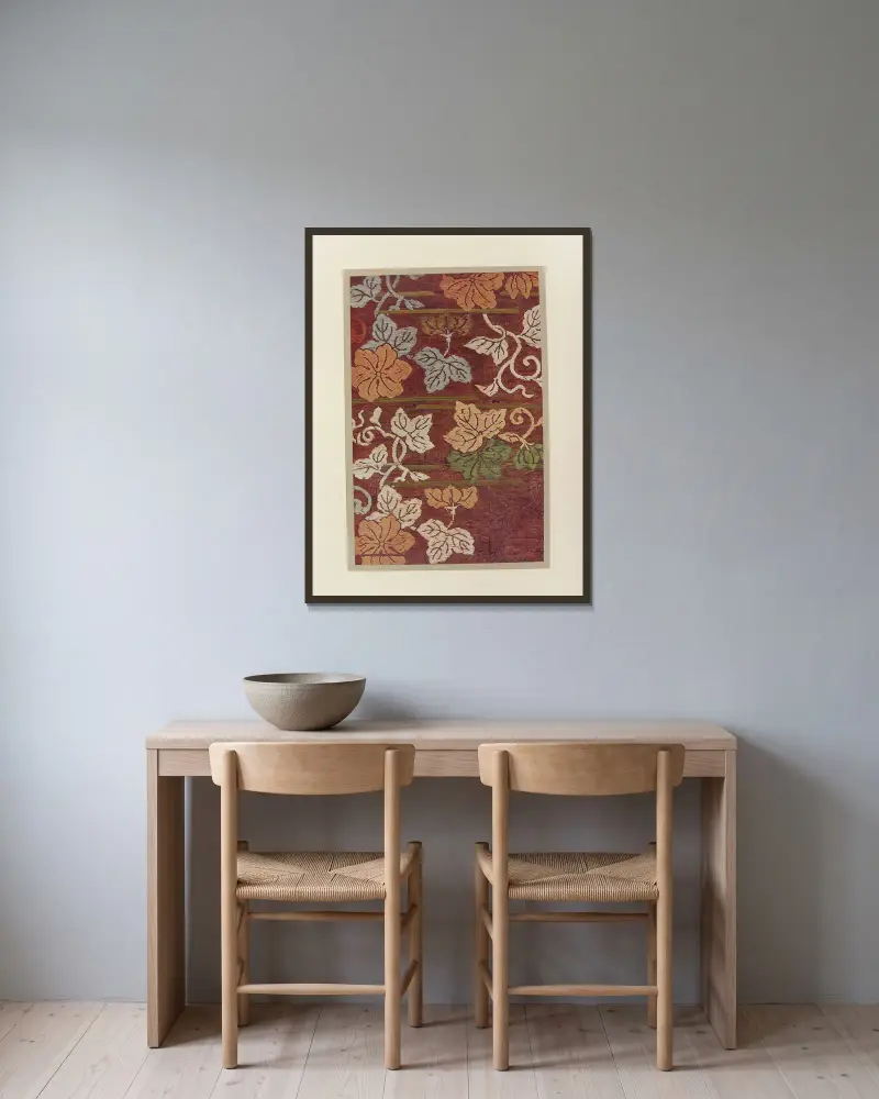 Fleurs et feuilles av Maurice Pillard Verneuil inramad på en vägg