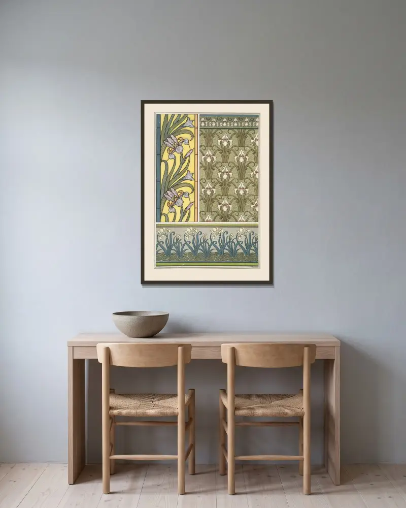 Iris 2 von Maurice Pillard Verneuil gerahmt an einer Wand