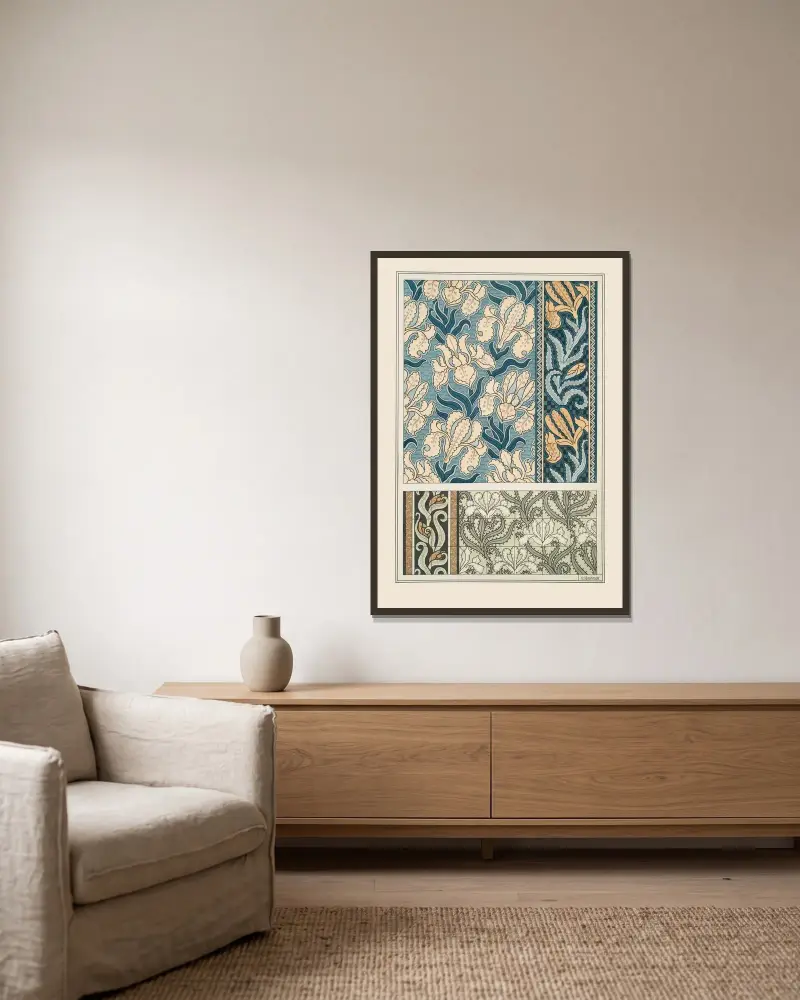 Iris 3 von Maurice Pillard Verneuil gerahmt an einer Wand