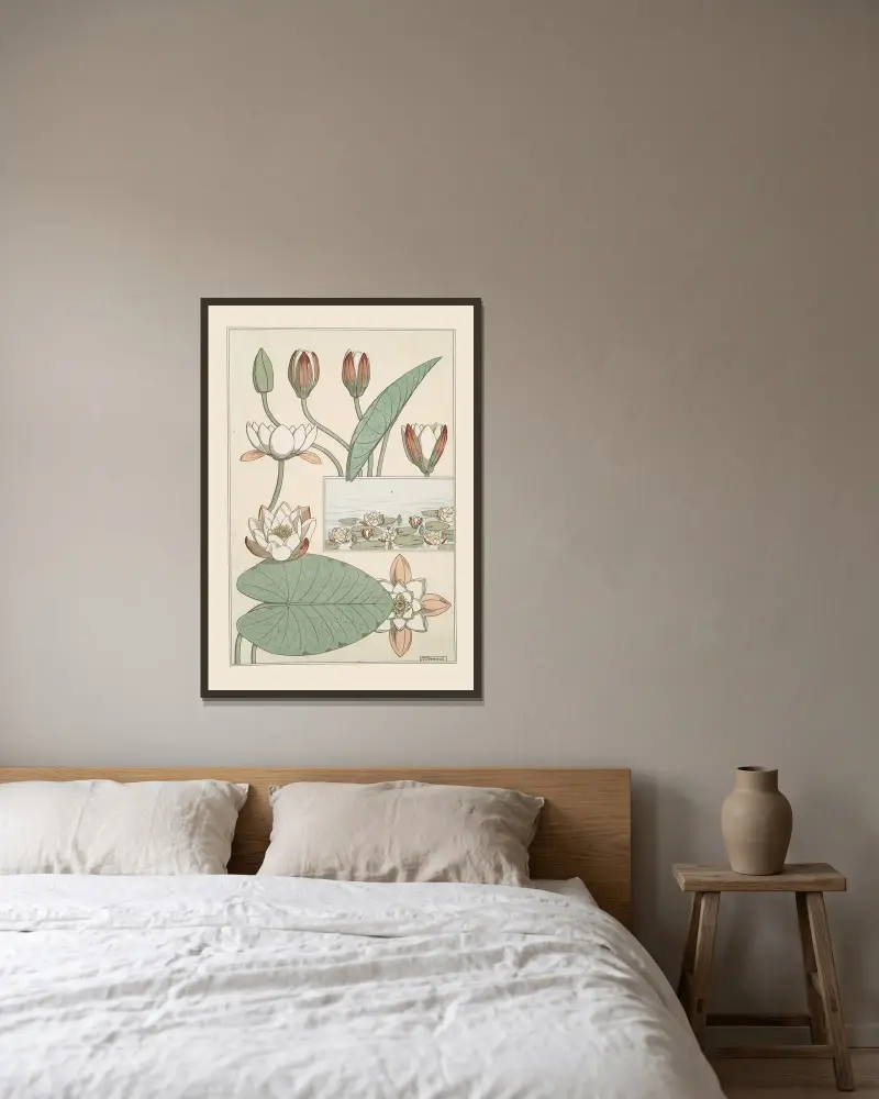 Nénuphar von Maurice Pillard Verneuil gerahmt an einer Wand